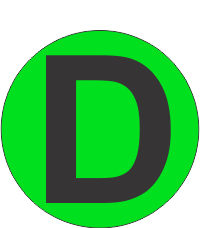 Fouroescent Circle or Square Label Alphabetic letter D
